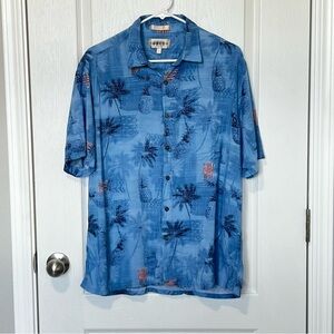 Campus Men’s Button Down Lightweight Hawaiian Patriot Shirt Size Large